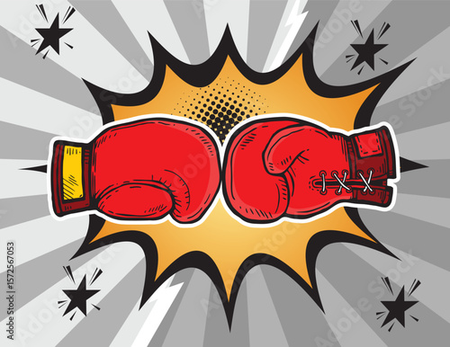 Sketch of Boxing gloves sign, vector Boxing gloves, Boxing gloves picture, Boxing  illustration