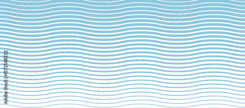 Blue and beige diagonal wavy lines seamless pattern. Simple vector abstract liquid stripes background. Funky groovy texture with diagonal waves