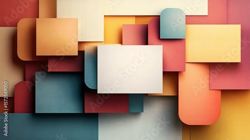 Abstract background showing colorful overlapping shapes with rounded corners