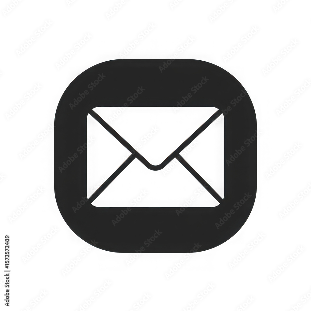 Glossy envelope icon isolated on transparent background Glossy envelope icon isolated on transparent background