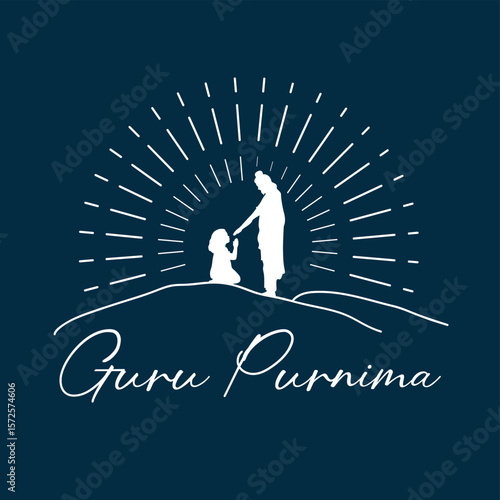 Hindu festival Guru Purnima shown in illustration.eps
