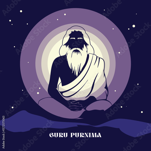 Light rays emanating from spiritual guru figure.eps
