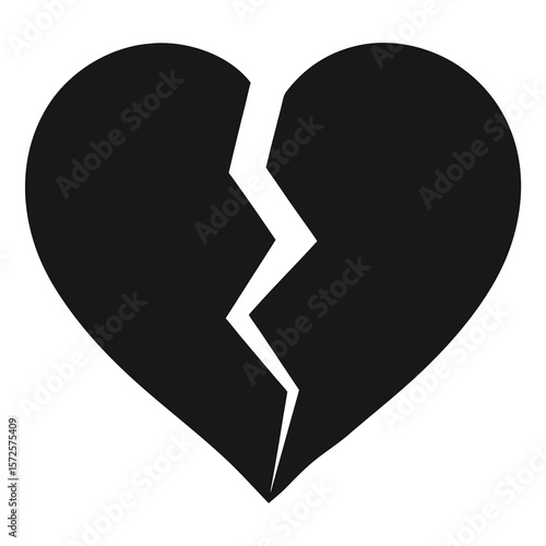Heartbreak silhouette vector illustration