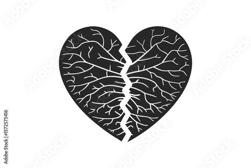 Heartbreak silhouette vector illustration