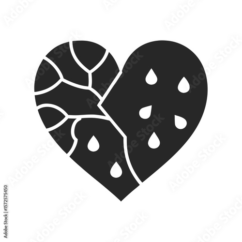Heartbreak silhouette vector illustration