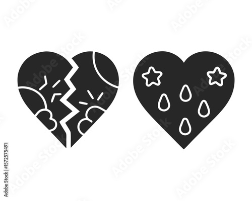 Heartbreak icon silhouette vector illustration