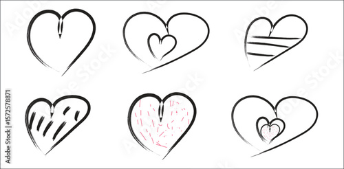 heart,set,sketch high resolution vector hand drawn love icons for wedding invites romantic branding digital promotion graphics for social platforms affectionate design themes