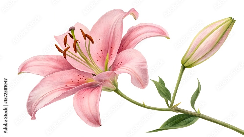 Fototapeta premium gloriosa superba exotic flower watercolor