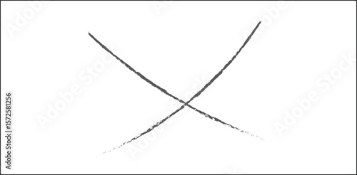 Hand-drawn grunge X mark with curved textured lines on transparent background – abstract sketch-style cancel or cross symbol for UI design, rejection icon, or creative decorative graphic element

