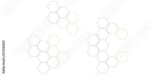 Geometric Elegance: Hexagonal Pattern Background.A group of hexagons are arranged in rows.