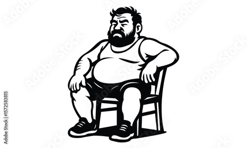 Classic Dad Bod sit in the chair vector design