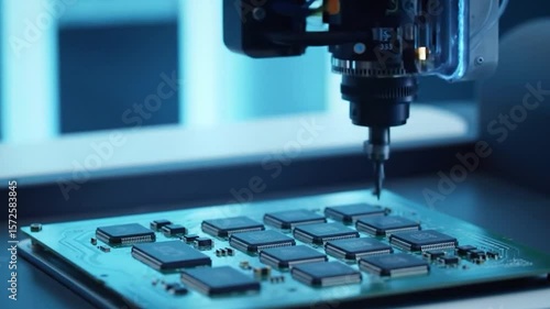 Futuristic Robot Arm Assembling Circuit