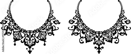 A fancy black and white scroll design.