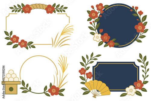 お月見行事に使える秋の装飾枠セット

