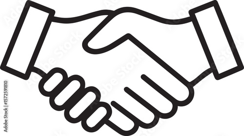partnership deal symbol for apps line art vector illustration.