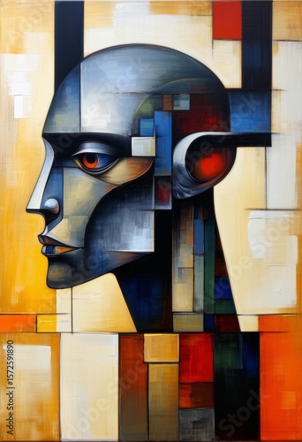 Abstract head of a person, ...
