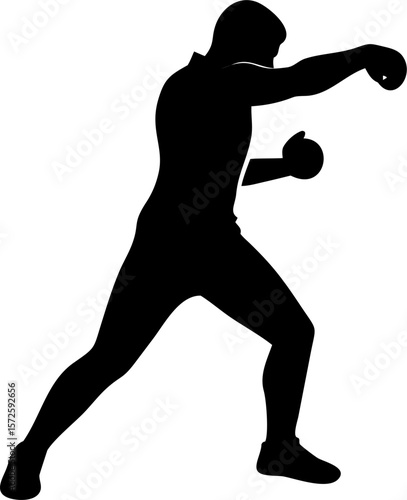 vector silhouette of a boxer