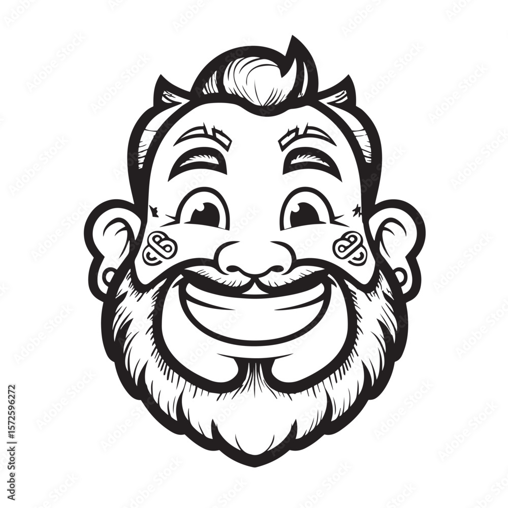 Fototapeta premium Wild animal head vector illustrations for lion, wolf, and bear mascots, perfect for tribal tattoos or cartoon designs