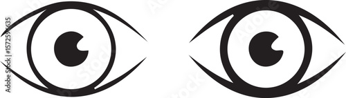 Stylized Vector Eyes Artwork Featuring Symmetrical Design and Bold Black and White Contrast Visuals Conveying Observation and Focus
