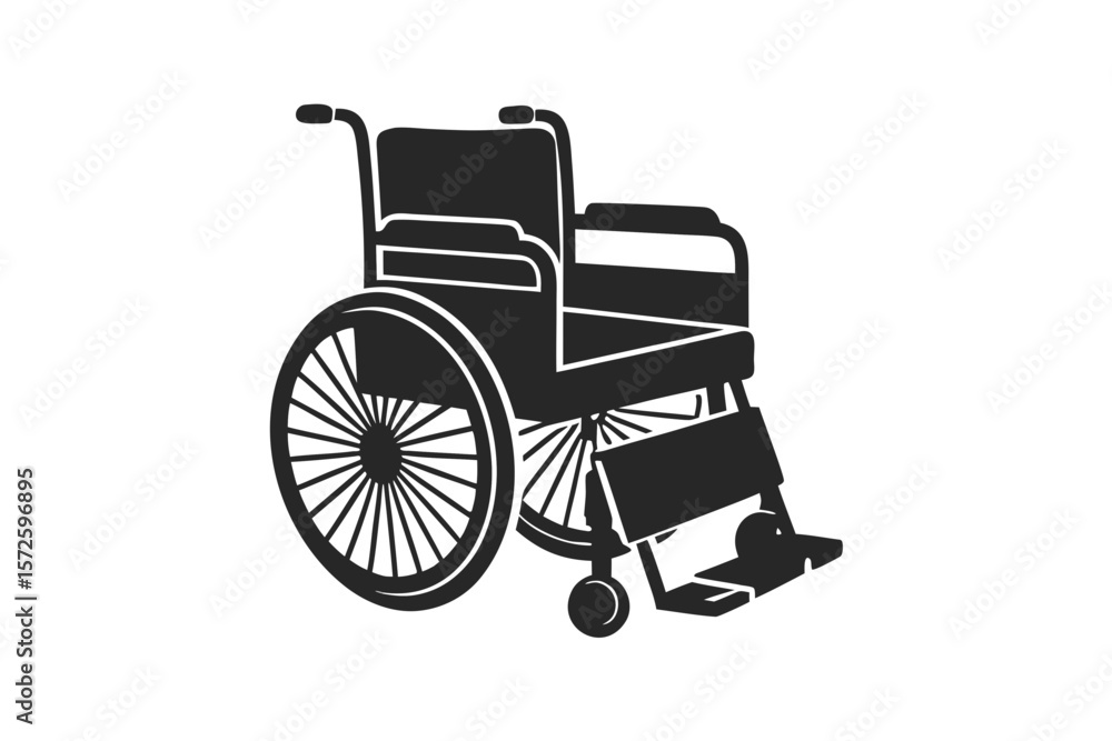 Fototapeta premium Disability Cart silhouette vector illustration