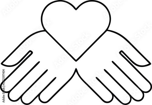 Hands with heart logo