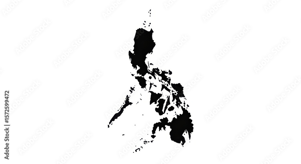 Obraz premium Silhouette of Thailand Map in Black on White Background for Travel and Geography
