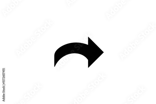 Free Download Solid black arrow curving to the right - GFXLoad