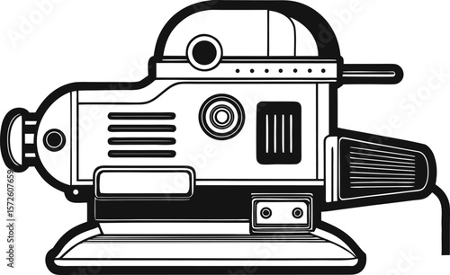 Belt Sander with Handle and Belt Detailed Vector