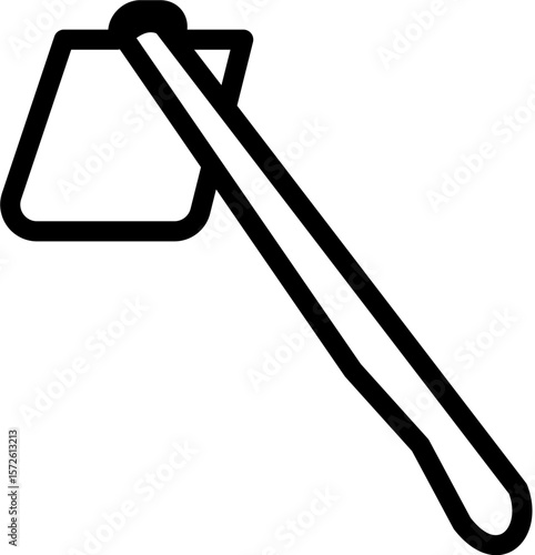 Hand-drawn Line Art Illustration of a Gardening Hoe