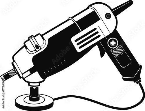 Black Vector Line Art of Oscillating Multi Tool