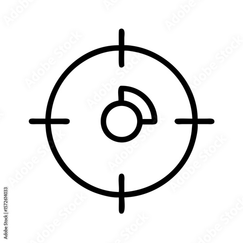 Minimalist target icon with crosshairs on white background