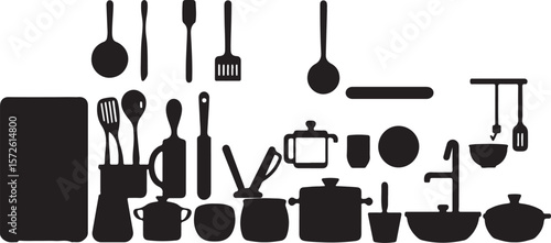 set of kitchen utensils