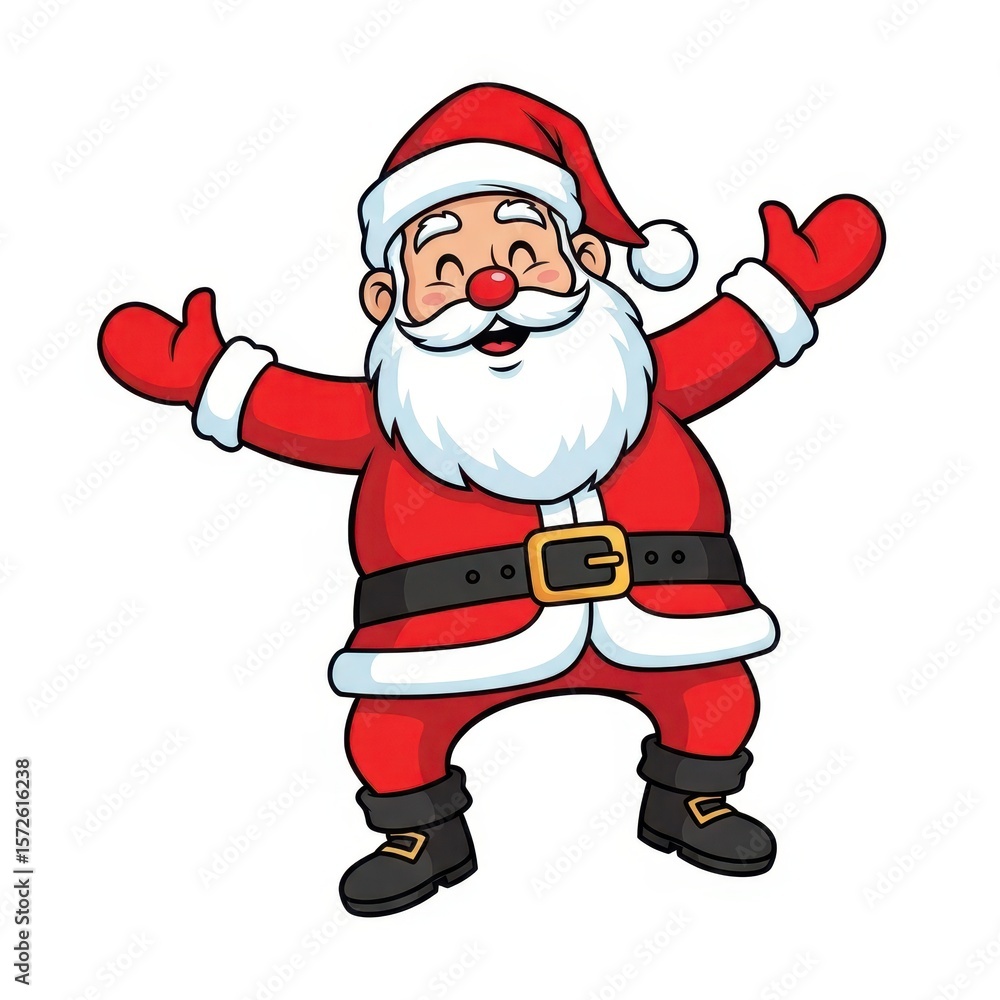 Cartoon Santa Claus with open arms on white background Cartoon Santa Claus with open arms on white background