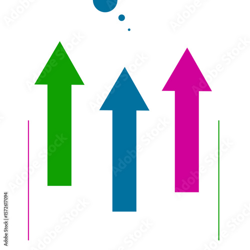 business graph with arrow