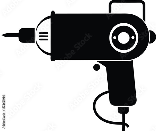 Rotary Tool with Sharpening Stone Attachment Black Vector