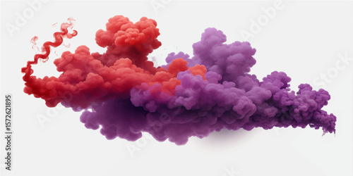 Pink and blue watercolor flowers bloom in an abstract sky with soft, cloud-like textures and hints of light