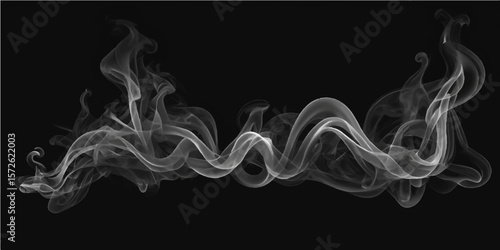 Abstract colored smoke patterns swirl on a black background, forming a smooth, flowing, and vibrant design