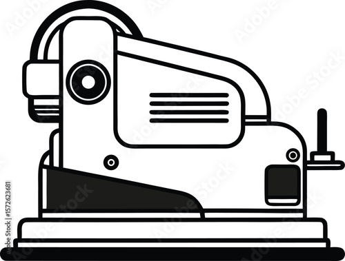 Side Profile of Belt Sander Black Vector Line Art