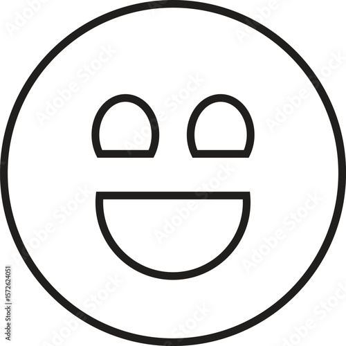 Cheerful Emoticon Icon: The image shows a simple yet vibrant smiling face, offering a sense of joy and happiness in a graphic form, symbolizing positivity, friendliness, and a cheerful disposition.