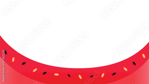Watermelon texture border with pulp and seeds vector on white background