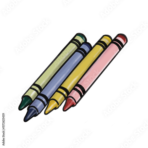 Colorful Crayons Illustration