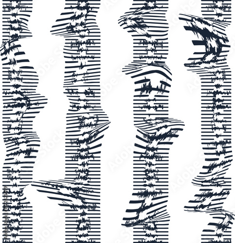 Distorted ribbed vertical stripes with noise.