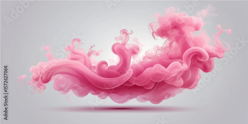 Pink and white paint splashes mingle with romantic floral elements, evoking the beauty of a blossoming rose