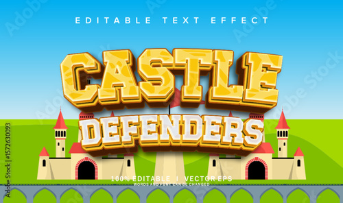 castle vector text effect with modern style design