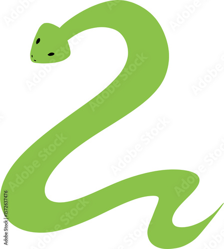 green snake vector illustration