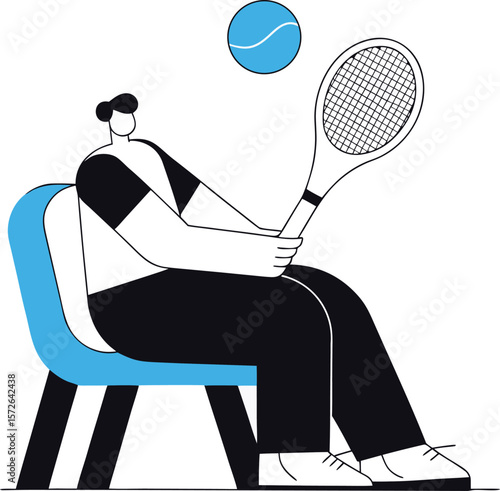 Person Relaxing with Smartphone: Time Management & Digital Wellbeing Illustration