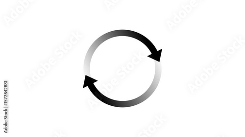 Animation of rotation of movement in a circle arrows on a white background.