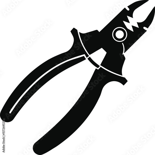 Wire Cutter Vector Black Silhouette Illustration