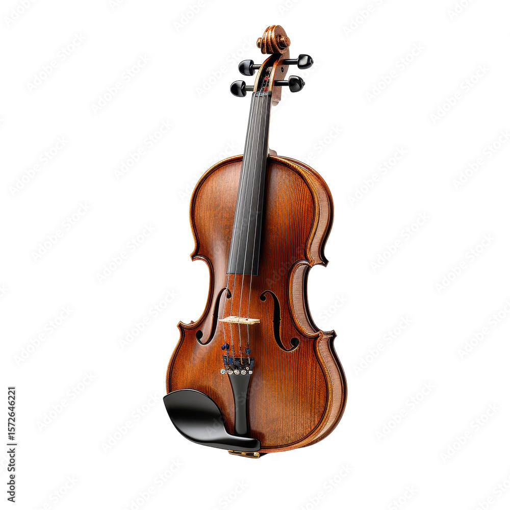 Fototapeta premium Wooden cello instrument isolated on transparent background. PNG