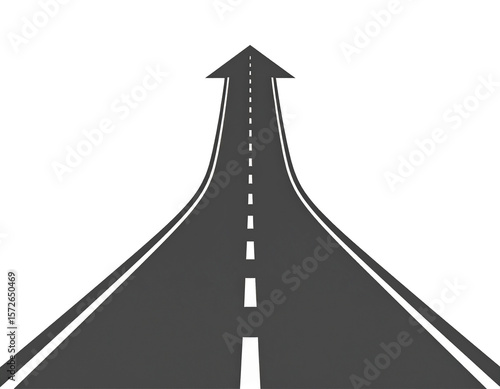 ゴールや目標に向かう道路の矢印のイラスト素材